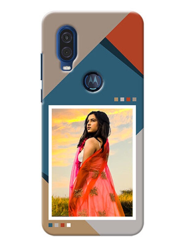 Custom Motorola One Vision Mobile Back Covers: Retro color pallet Design