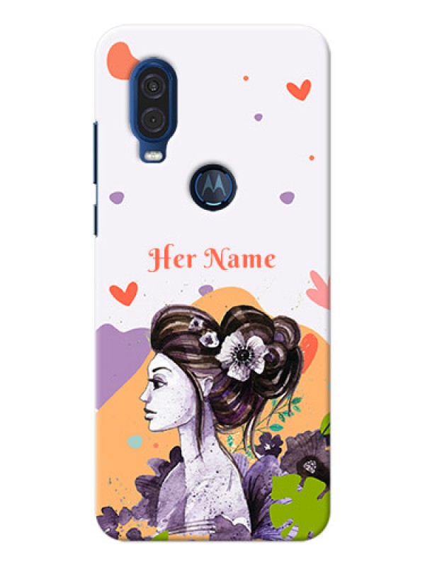 Custom Motorola One Vision Custom Mobile Case with Woman And Nature Design