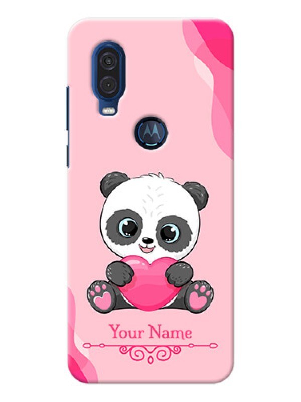Custom Motorola One Vision Mobile Back Covers: Cute Panda Design