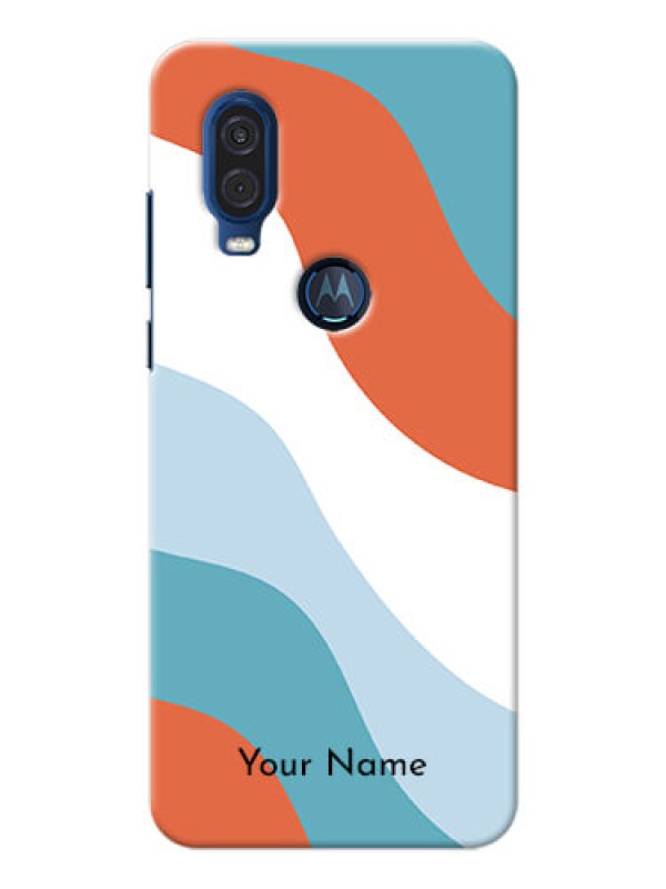 Custom Motorola One Vision Mobile Back Covers: coloured Waves Design