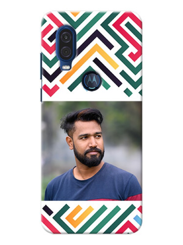 Custom Motorola One Vision Custom Mobile Case with Colorful Maze Pattern Design