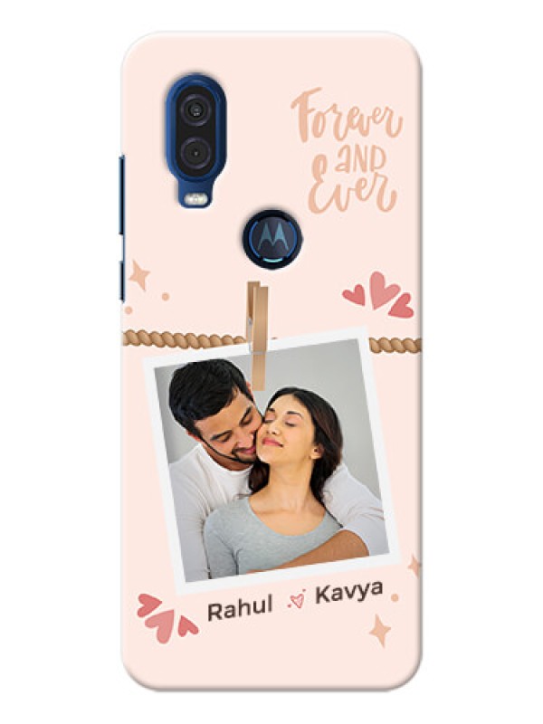 Custom Motorola One Vision Phone Back Covers: Forever and ever love Design