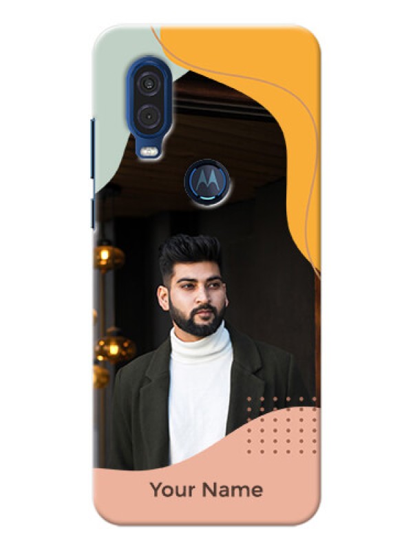 Custom Motorola One Vision Custom Phone Cases: Tri-coloured overlay design