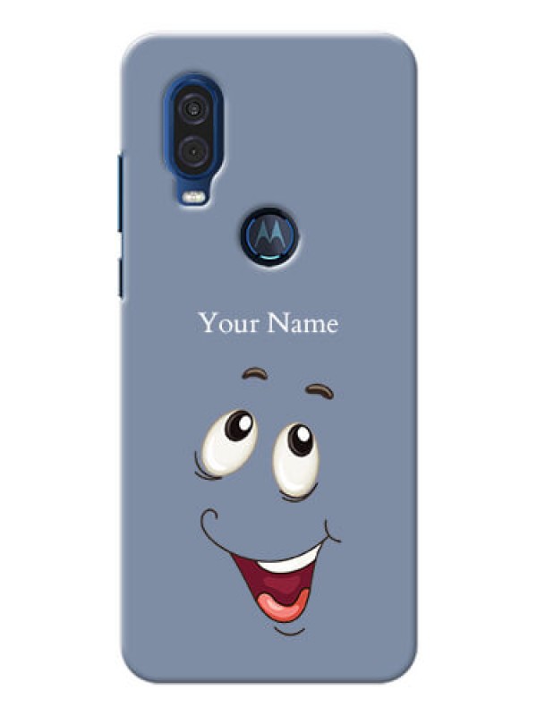 Custom Motorola One Vision Phone Back Covers: Laughing Cartoon Face Design