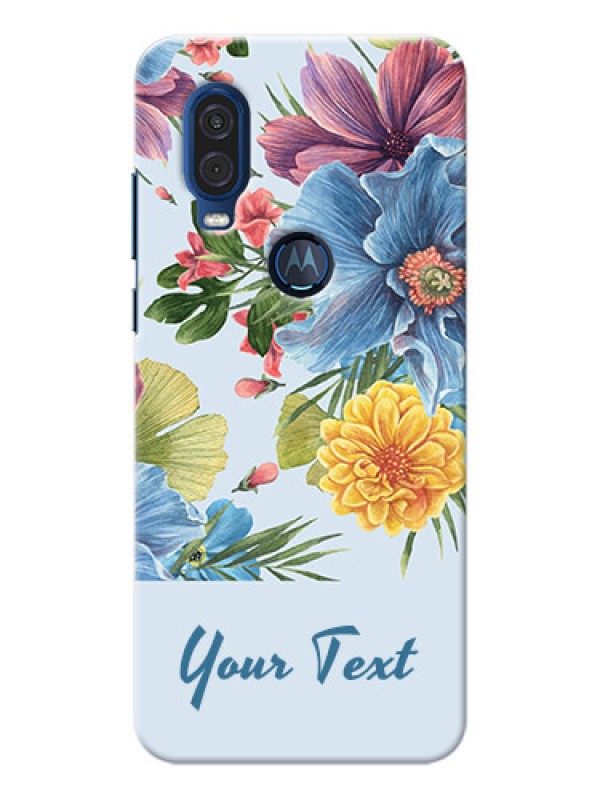 Custom Motorola One Vision Custom Phone Cases: Stunning Watercolored Flowers Painting Design