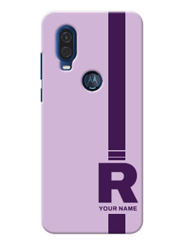 Custom Motorola One Vision Custom Phone Covers: Simple dual tone stripe with name Design