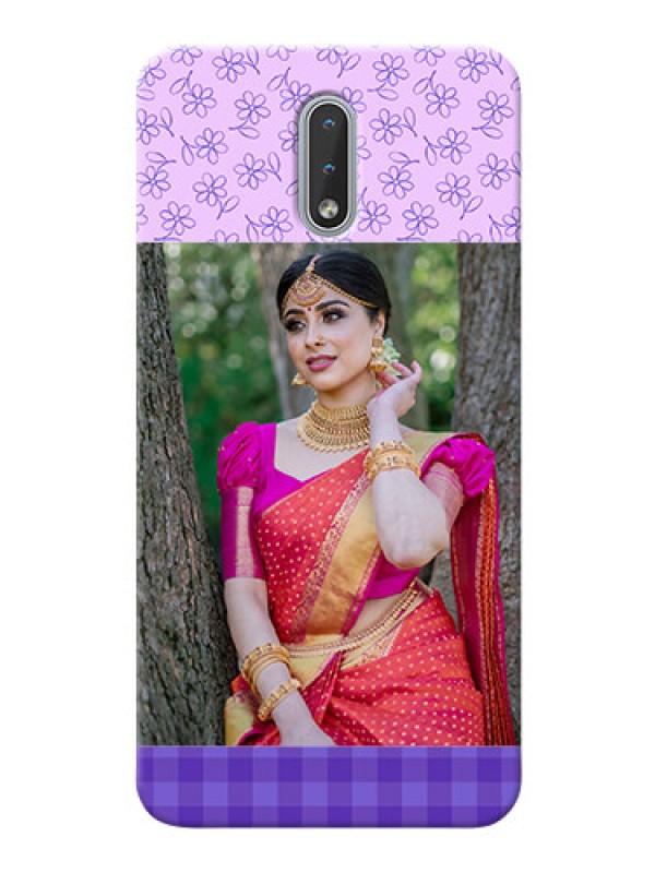 Custom Nokia 2.3 Mobile Cases: Purple Floral Design