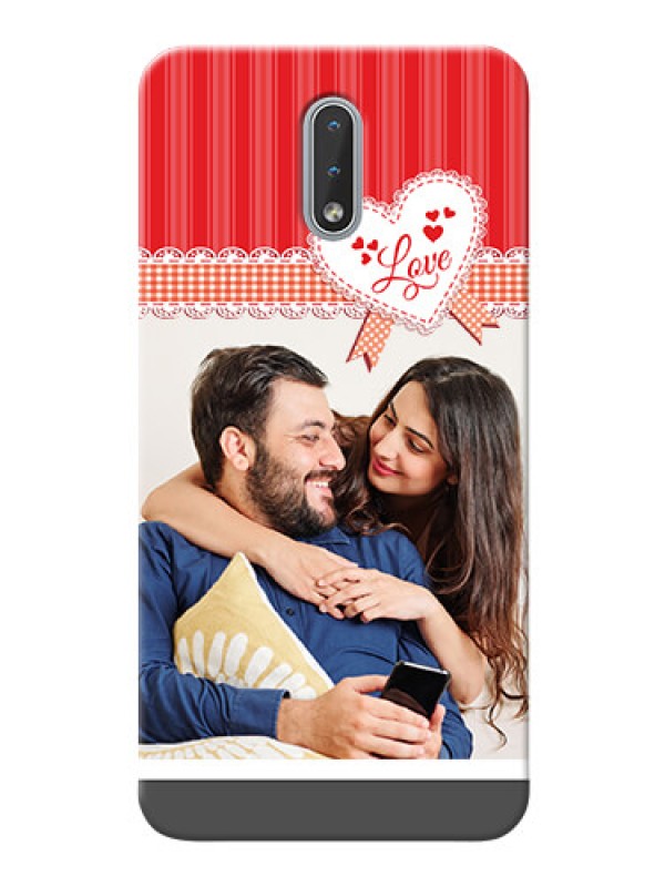 Custom Nokia 2.3 phone cases online: Red Love Pattern Design