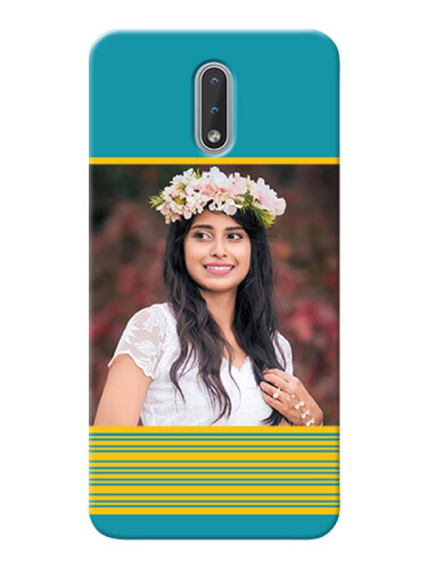 Custom Nokia 2.3 personalized phone covers: Yellow & Blue Design 