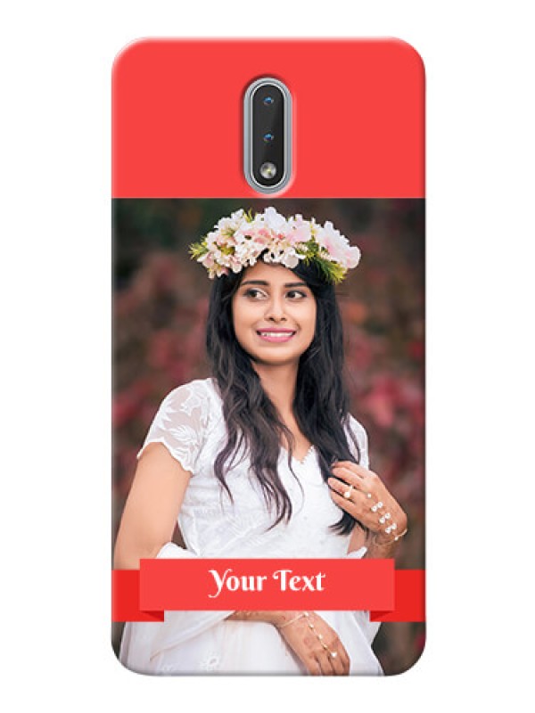Custom Nokia 2.3 Personalised mobile covers: Simple Red Color Design