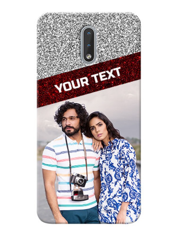 Custom Nokia 2.3 Mobile Cases: Image Holder with Glitter Strip Design