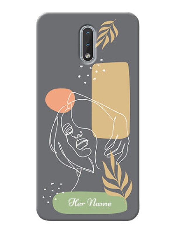 Custom Nokia 2.3 Phone Back Covers: Gazing Woman line art Design