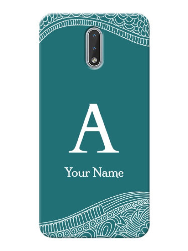 Custom Nokia 2.3 Mobile Back Covers: line art pattern with custom name Design