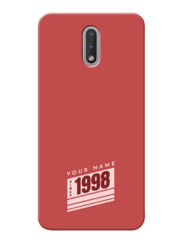 Custom Nokia 2.3 Phone Back Covers: Red custom year of birth Design