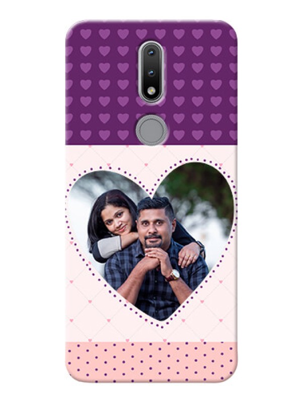 Custom Nokia 2.4 Mobile Back Covers: Violet Love Dots Design