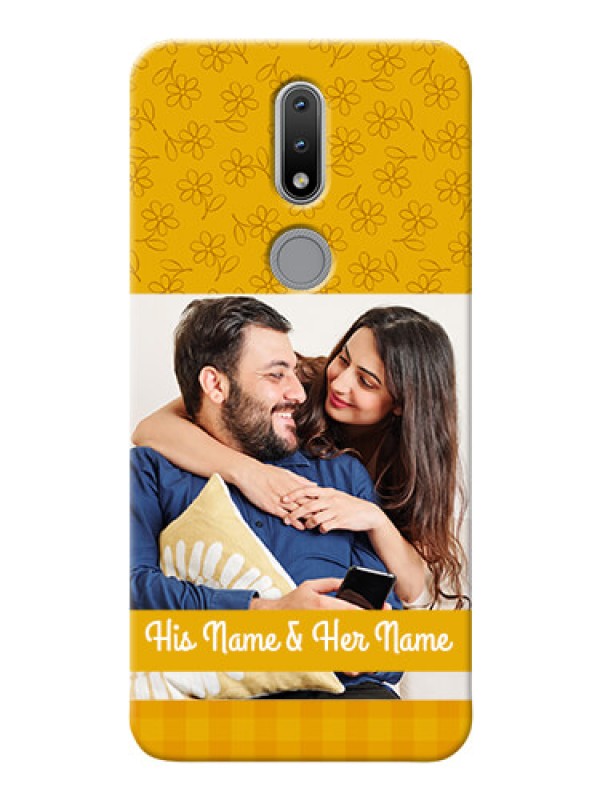 Custom Nokia 2.4 mobile phone covers: Yellow Floral Design