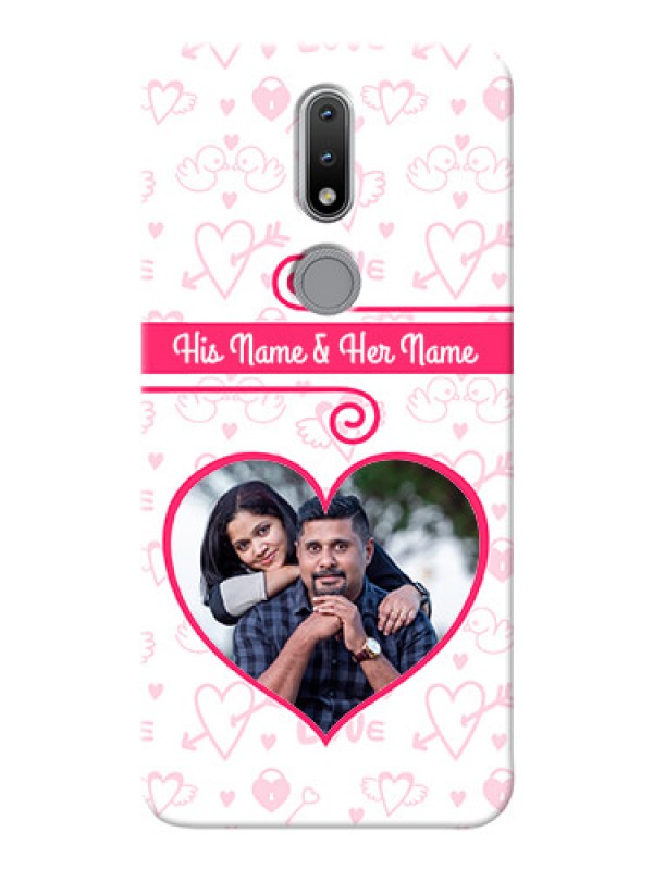 Custom Nokia 2.4 Personalized Phone Cases: Heart Shape Love Design
