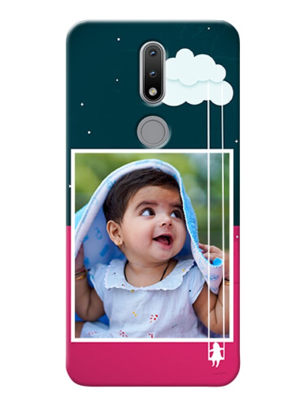 Custom Nokia 2.4 custom phone covers: Cute Girl with Cloud Design
