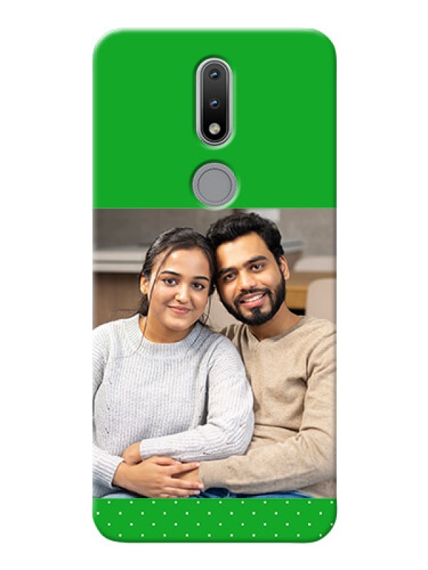 Custom Nokia 2.4 Personalised mobile covers: Green Pattern Design