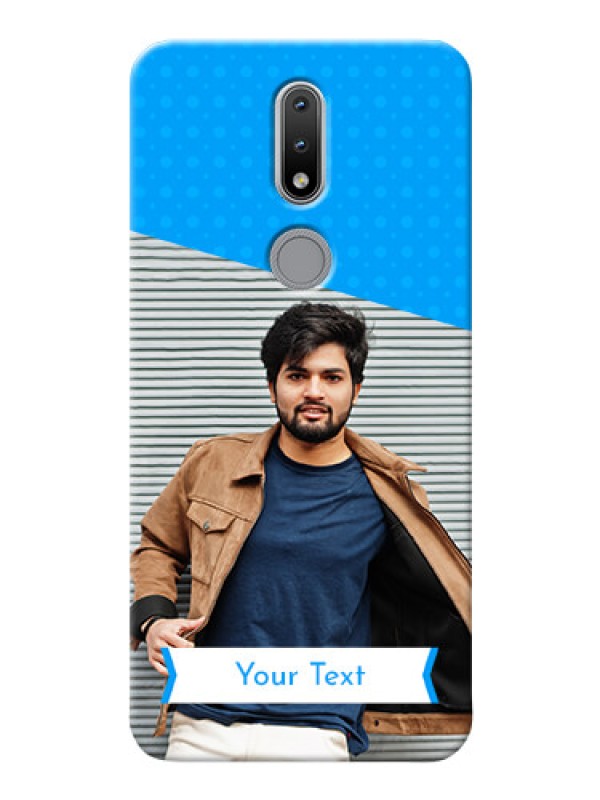 Custom Nokia 2.4 Personalized Mobile Covers: Simple Blue Color Dotted Design