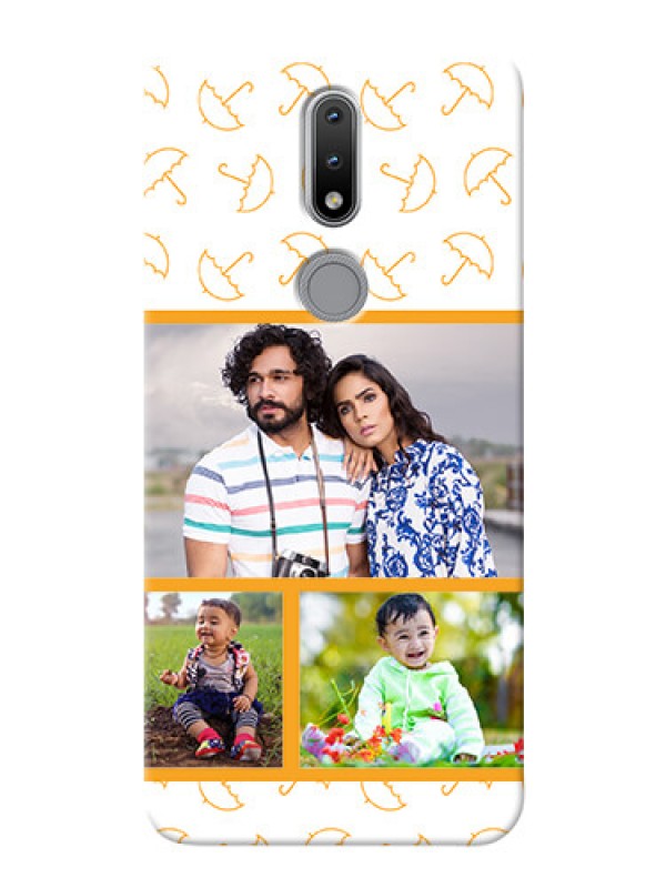 Custom Nokia 2.4 Personalised Phone Cases: Yellow Pattern Design