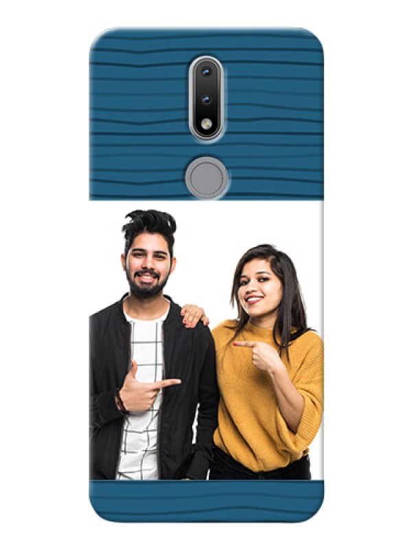 Custom Nokia 2.4 Custom Phone Cases: Blue Pattern Cover Design
