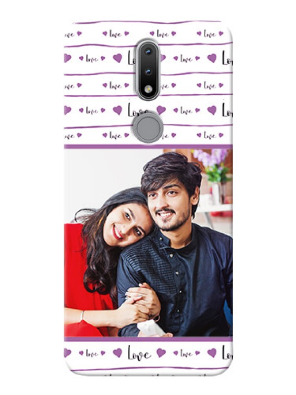Custom Nokia 2.4 Mobile Back Covers: Couples Heart Design