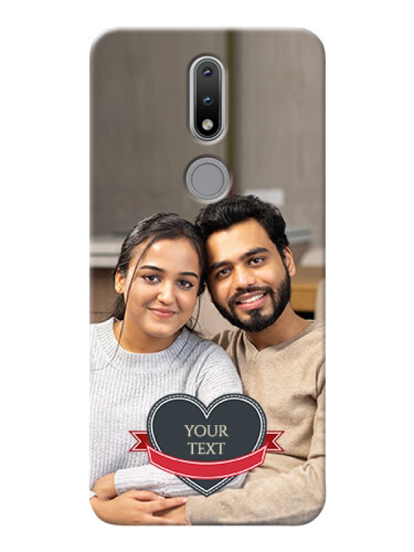 Custom Nokia 2.4 mobile back covers online: Just Married Couple Design