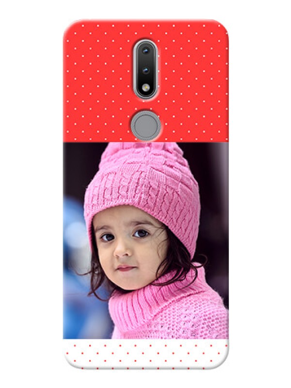 Custom Nokia 2.4 personalised phone covers: Red Pattern Design