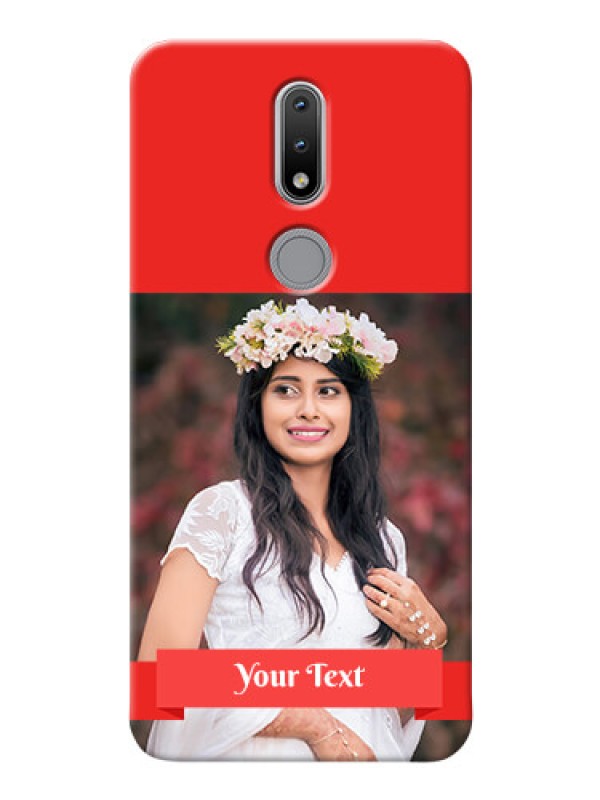 Custom Nokia 2.4 Personalised mobile covers: Simple Red Color Design
