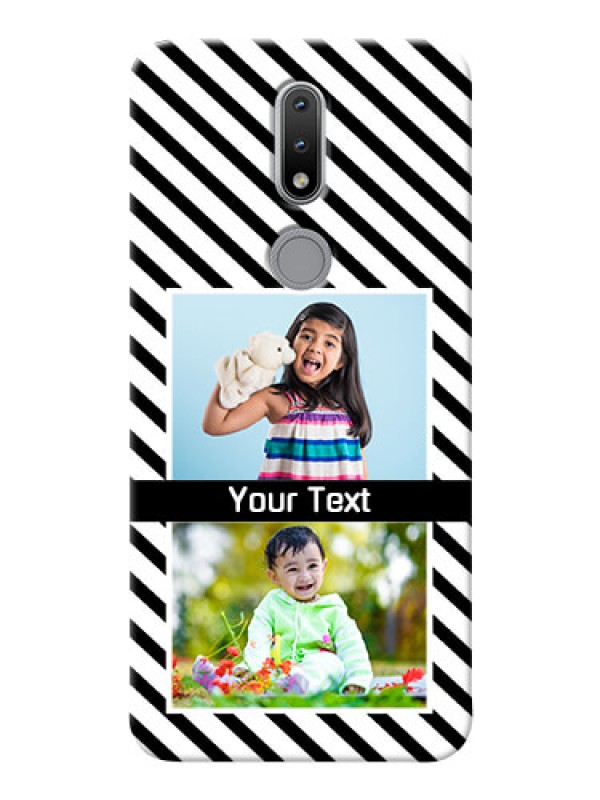 Custom Nokia 2.4 Back Covers: Black And White Stripes Design