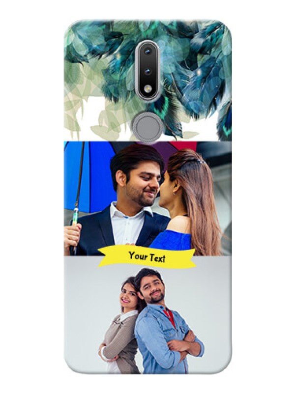 Custom Nokia 2.4 Phone Cases: Image with Boho Peacock Feather Design