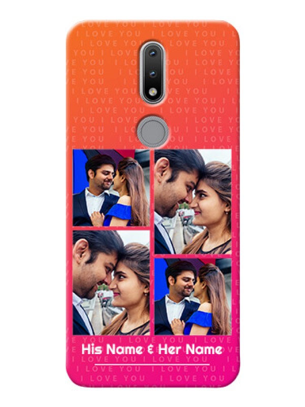 Custom Nokia 2.4 custom back covers: I Love You Pink Design