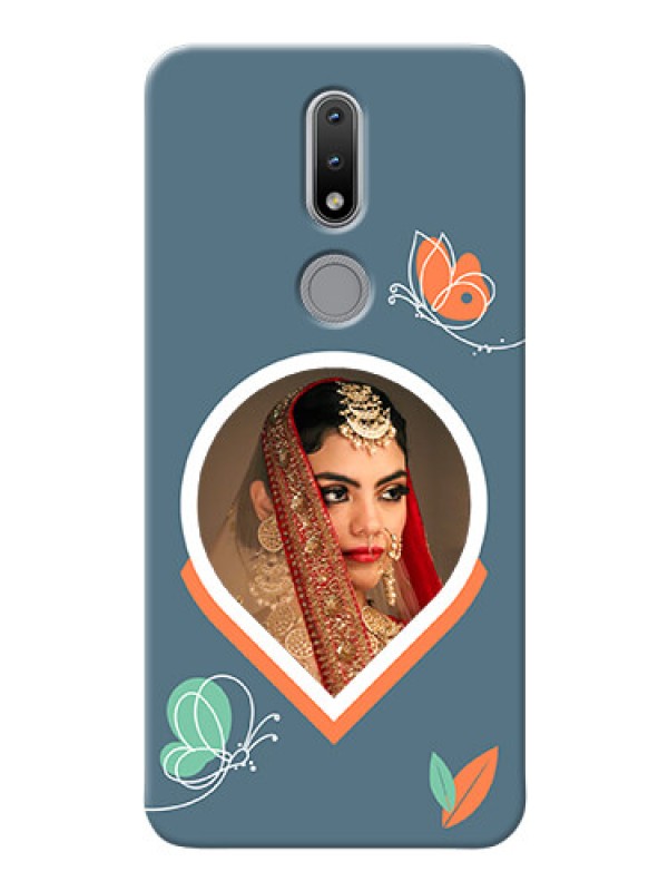 Custom Nokia 2.4 Custom Mobile Case with Droplet Butterflies Design
