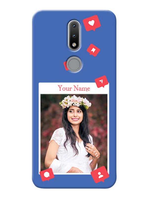 Custom Nokia 2.4 Back Covers: Like Share And Comment Design