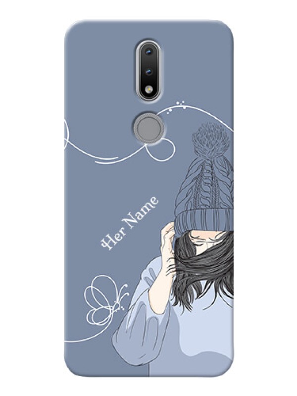 Custom Nokia 2.4 Custom Mobile Case with Girl in winter outfit Design