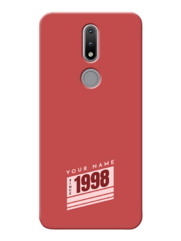 Custom Nokia 2.4 Phone Back Covers: Red custom year of birth Design