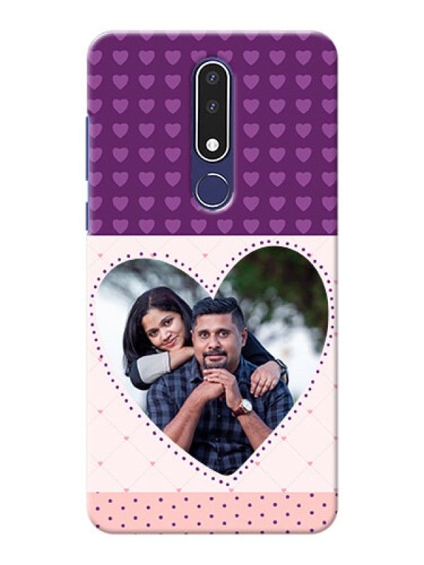 Custom Nokia 3.1 Plus Mobile Back Covers: Violet Love Dots Design
