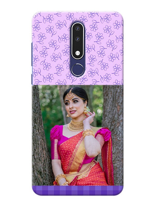 Custom Nokia 3.1 Plus Mobile Cases: Purple Floral Design