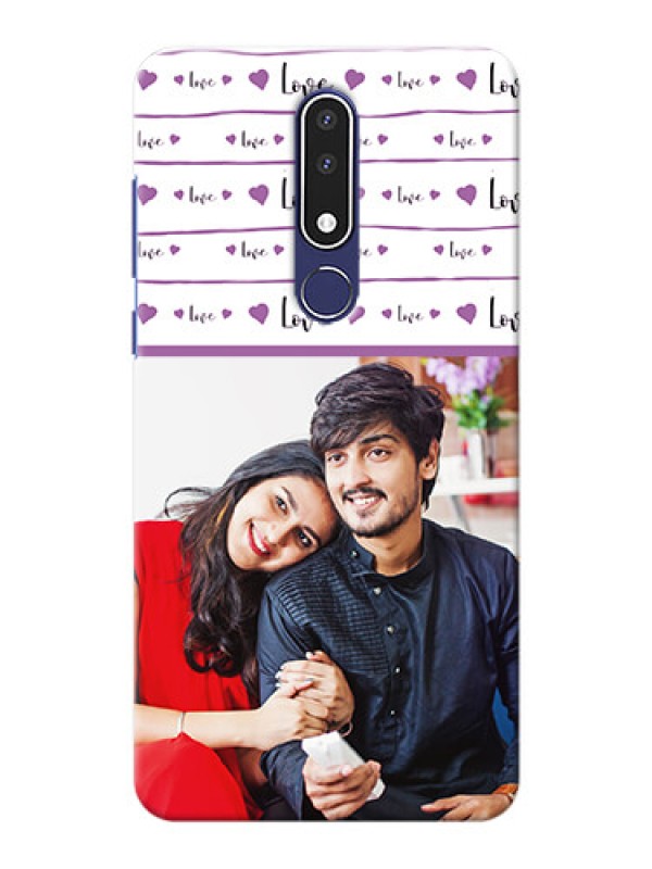 Custom Nokia 3.1 Plus Mobile Back Covers: Couples Heart Design