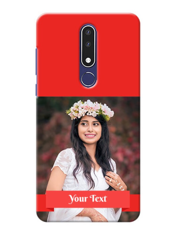Custom Nokia 3.1 Plus Personalised mobile covers: Simple Red Color Design