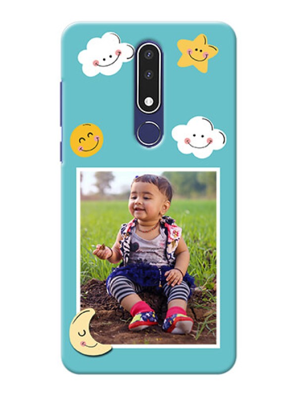 Custom Nokia 3.1 Plus Personalised Phone Cases: Smiley Kids Stars Design