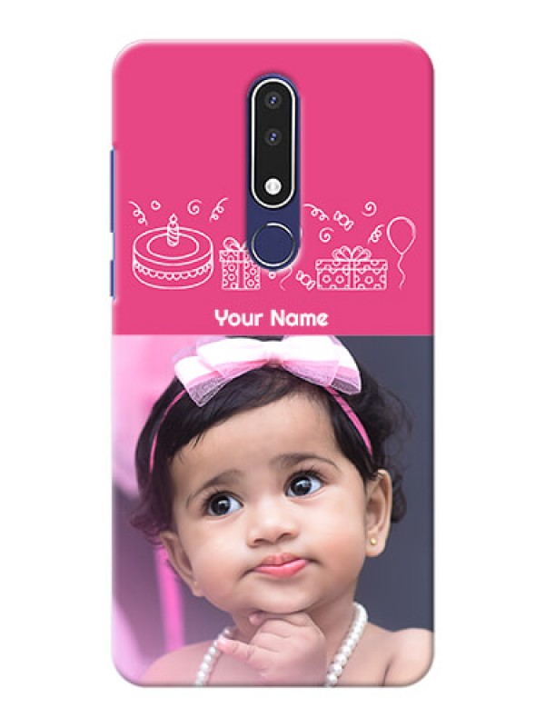 Custom Nokia 3.1 Plus Custom Mobile Cover with Birthday Line Art Design