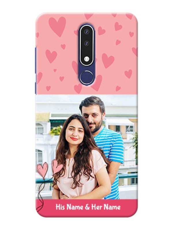 Custom Nokia 3.1 Plus phone back covers: Love Design Peach Color