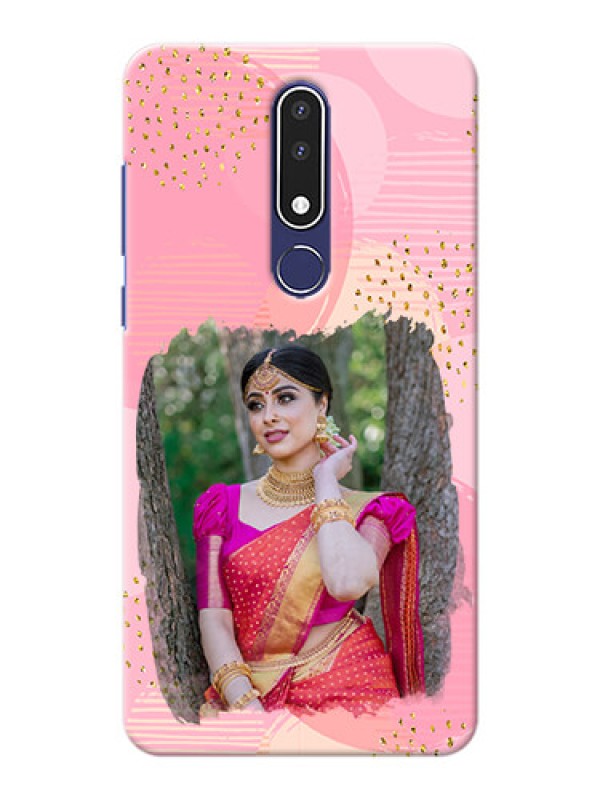 Custom Nokia 3.1 Plus Phone Covers for Girls: Gold Glitter Splash Design