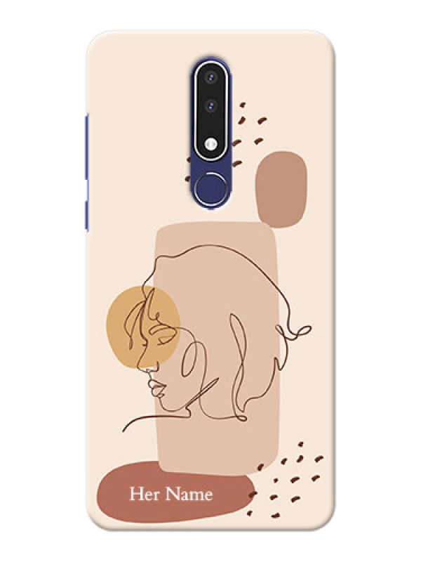 Custom Nokia 3.1 Plus Custom Phone Covers: Calm Woman line art Design