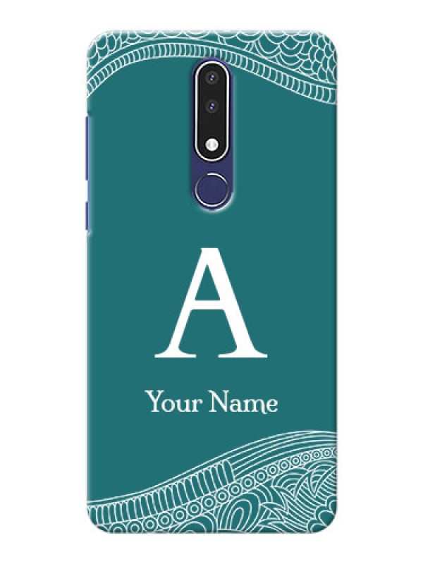 Custom Nokia 3.1 Plus Mobile Back Covers: line art pattern with custom name Design