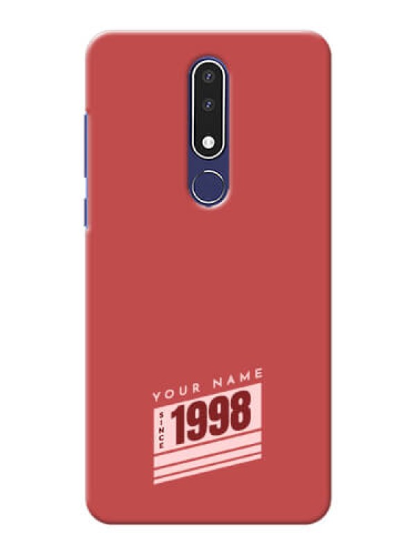 Custom Nokia 3.1 Plus Phone Back Covers: Red custom year of birth Design