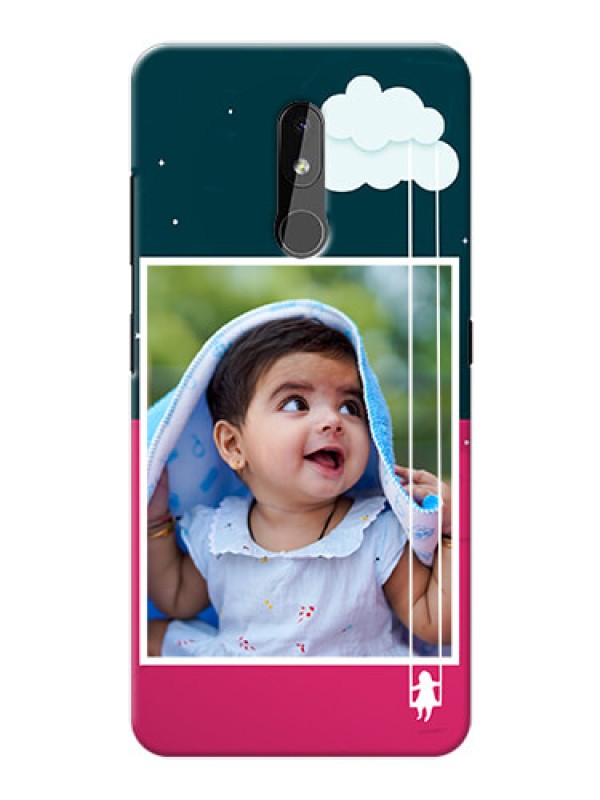Custom Nokia 3.2 custom phone covers: Cute Girl with Cloud Design