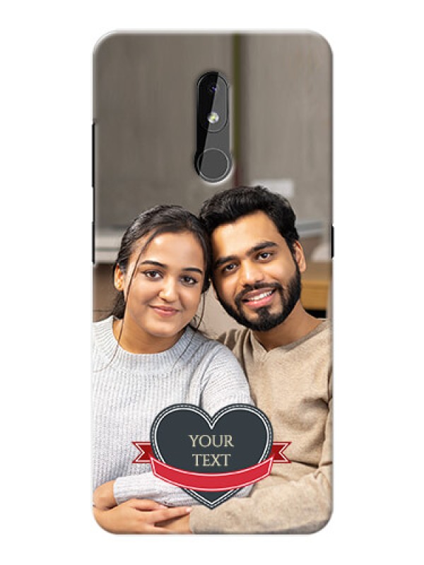 Custom Nokia 3.2 mobile back covers online: Just Married Couple Design